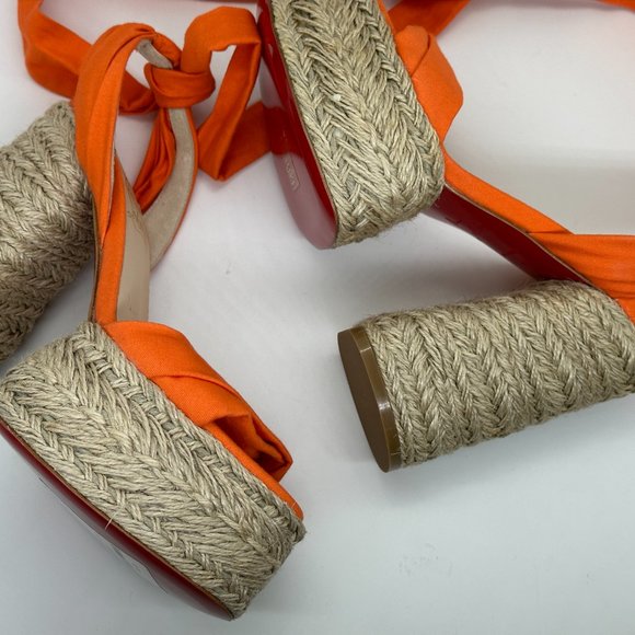 Christian Louboutin MARIZA DU DESERT Platform Heels Espadrille Sandal Shoes - Picture 11 of 14